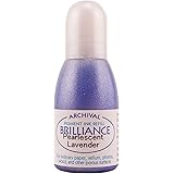 Tsukineko 20 cc Brilliance Pigment Inker, Re-Ink Brilliance Inkpads and Dew Drops, Pearl Lavender