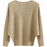 GOLDSTITCH Boat Neck Batwing Sleeves Dolman Knitted Sweaters and Pullovers Tops for Women