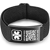Theluckytag Upgraded Medical Bracelets Men Women with QR Code Medical Alert ID Bracelets - Titanium Steel Wristband Fits Wrists Up 8''-10'' - More Space Custom Emergency Med ID Info