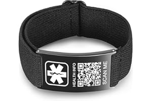 Theluckytag Upgraded Medical Bracelets Men Women with QR Code Medical Alert ID Bracelets - Titanium Steel Wristband Fits Wrists Up 8''-10'' - More Space Custom Emergency Med ID Info
