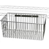 Shelving Inc. 10" d x 17" w x 7.5" h Wire Utility Basket for Wire Shelving | Durable Chrome-Plated Steel Storage Basket Holds Up to 50 lbs., Hangs on Edge of Shelves or Rails, Sturdy Construction