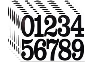 YIKTUNQ 8 Sheets 4 Inch Large Number Stickers in Black,Adhesive and Waterproof Number Stickers Decals for Scrapbooking Mailbo