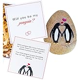 Valentines Day Gifts for Her - Will You Be My Penguin Pebble - Cute and Sentimental Gift for Boyfriend, Girlfriend, or Fiance - I Love You -Will You Marry Me Proposal - Anniversary Wedding Gift