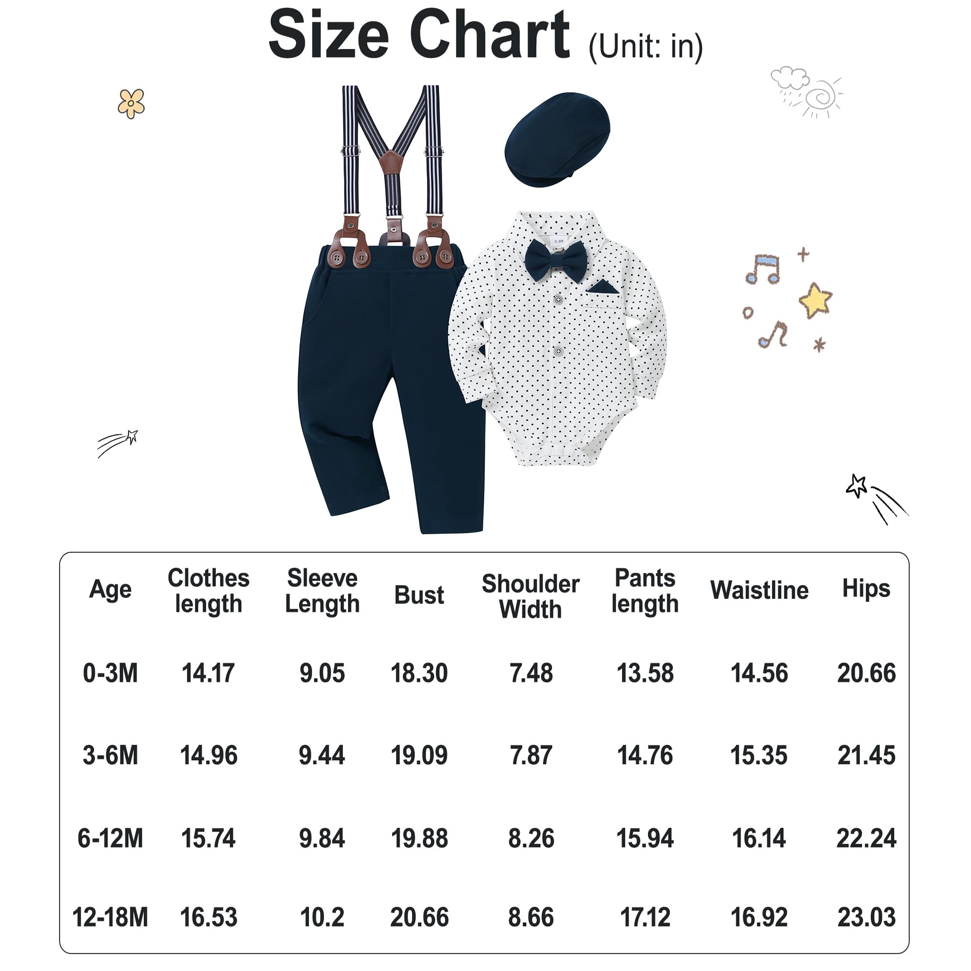 YALLET Baby Boy Clothes Suit, Infant Gentleman