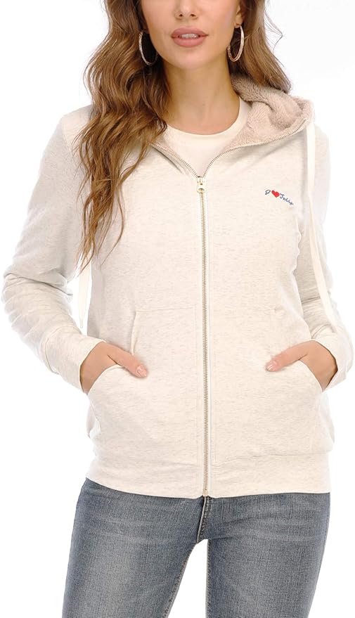 New Hooded Sherpa Jacket Women Casual Winter Warm Soft Lined Coat Zip