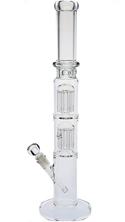Bong mit Reinigungs-Set: Blaze Tower 7mm Eisbong - 2x 8-Arm Percolator - 60cm, 18,8mm - head&nature Bong-Kollektion