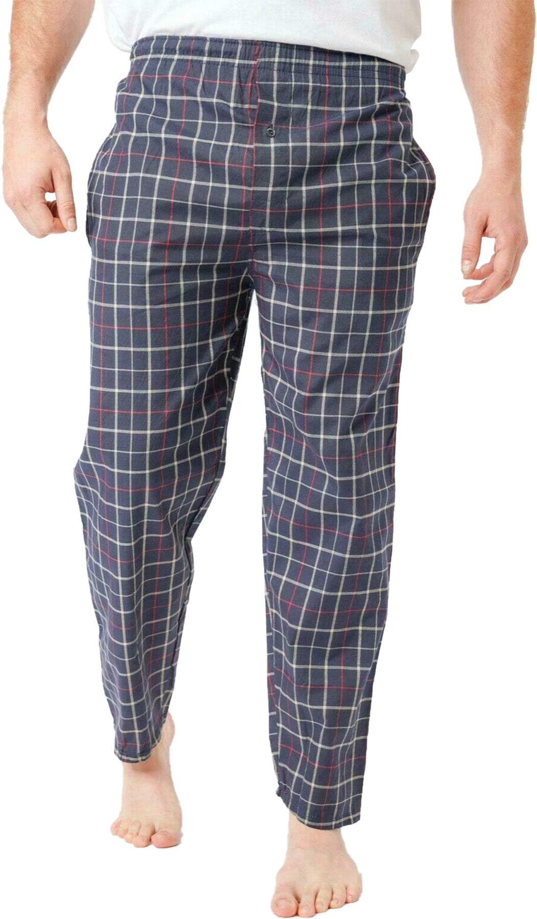 Generic Men's Classic Checked Polar Fleece Trouser Flannel Pyjamas Bottoms PJ's[Black Mix,XXL]