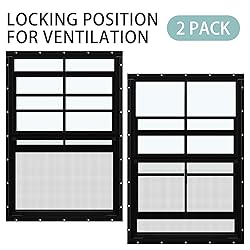 Tandefio 2 Pcs 18'' x 27'' Black Shed Window