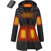 Wulcea Graphene Heated Jacket for Women 12V Fast Charge 18400mAh Large Capacity