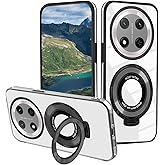 Wousunly Compatible with Honor Magic 7 Lite Case with Magnetic Stand, for Honor X9c Phone Cases Silicone Transparent Accessories Funda Shockproof Luxury Protective Original Cover (Black)