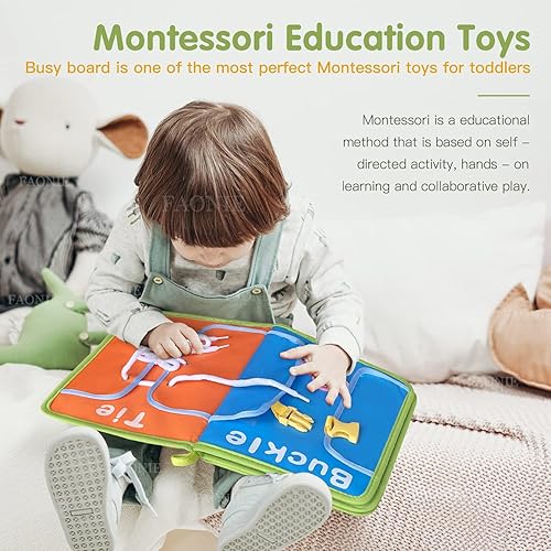 FAONIE Toddler Busy Board Toddler Early Learning Toys Basic Life