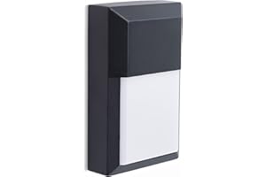 CORAMDEO Commercial Residential Outdoor Sconce Wall Pack Light, Wet Location, Built in LED Color Select Switch for 3K / 4K / 5K, 1250 Lumens, Black Cast Aluminum with White PC Lens