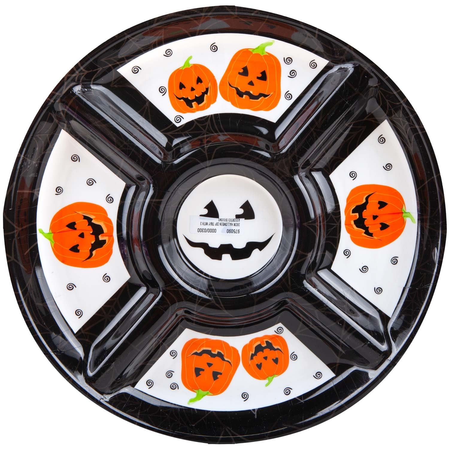 VFM - Halloween Dip Tray with Halloween Decals - Accessories, Novelty Tray, Party Accessories- (Diameter: 30cm) Black