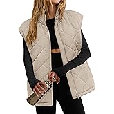 Zeagoo Womens Oversized Puffer Vest Zip Up Stand Collar Lightweight Sleeveless Warm Outerwear Padded Jacket Winter Coat S-XXL