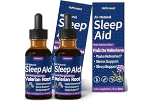 Herbmood Valerian Root Sleep Support Drops, Gotas de Manzanilla y Flor de Jamaica y Valeriana para Dormir, Nature Herbal Extract Liquid for Deep Sleep. 4oz