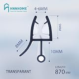 HNNHOME Rubber Plastic Shower Seal Strip 870mm for 4-6mm Glass Door Curved view 4
