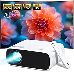 Projector with WIFI and Bluetooth, 200" Projector