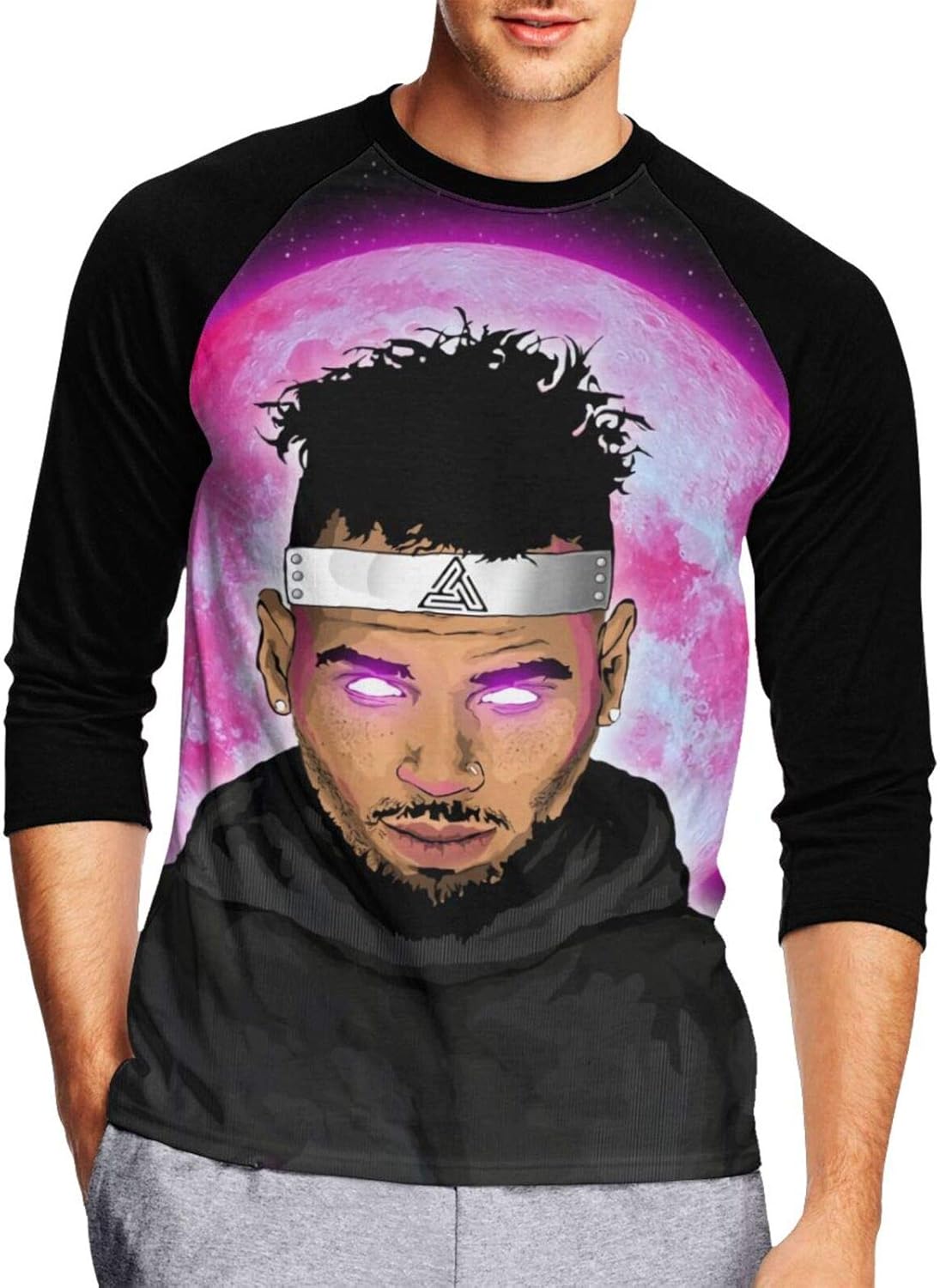 Chris Brown Men's Baseball TShirt, Men's top, 3/4 Sleeve Clothing