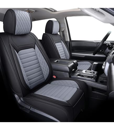 Lord AutoFashion Leather Seat Cover Set For Toyota Tacoma Double Cab (2016-2023) - Premium Black - View #4