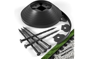 MEBOYZ The Tall Wall No-Dig Landscape Edging Kit Includes 40 ft of Lawn Edging and 40 Spikes. This Garden Plastic Edging Border is Perfect for Landscaping, Flower Gardens, and lawns. (Black-40ft)