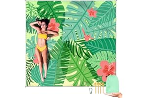 DPWCVM Beach Blanket Waterproof Sandproof Large Beach Mat 79" X 83" for 2-4 Adults Sand Free Mat Quick Drying,Lightweight & Durable with 4 Stakes & 4 Corner Pockets for Beach Travel Camping Hiking.(Green)