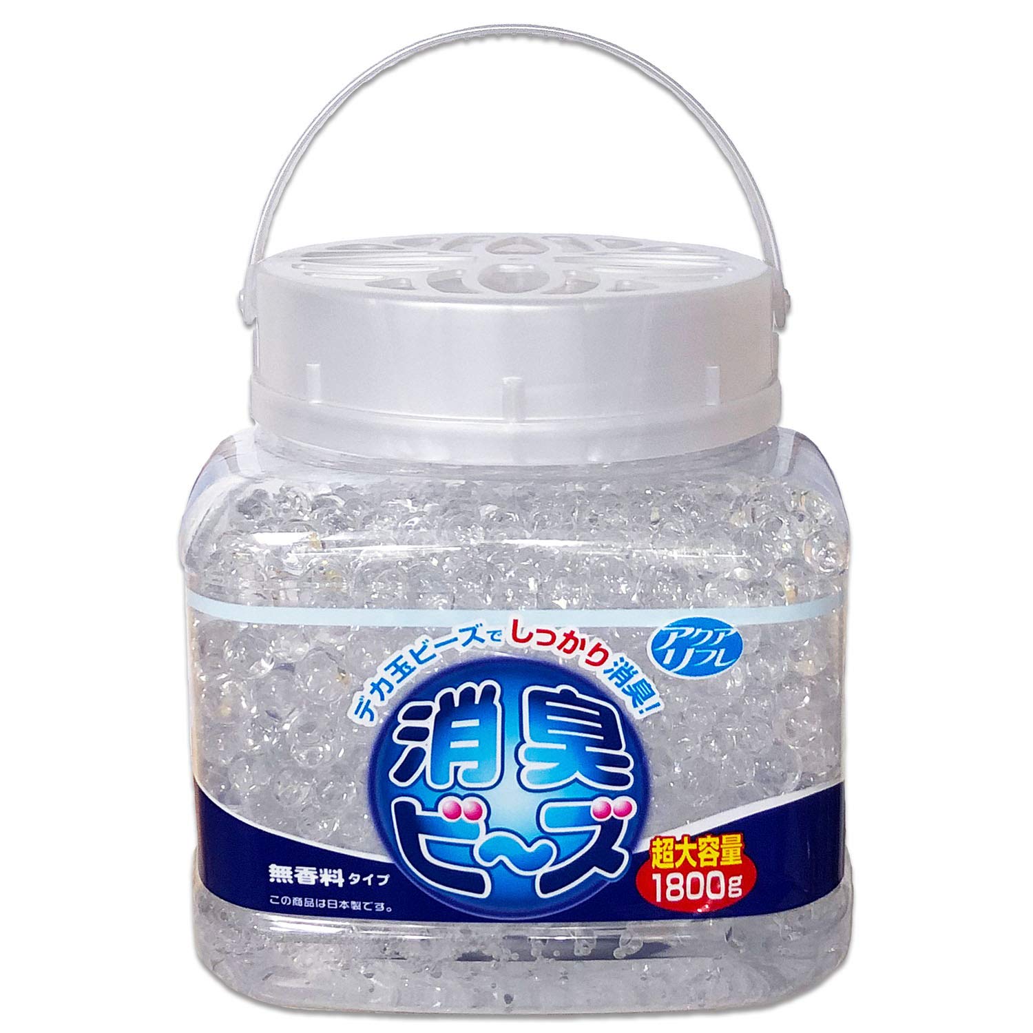 ライオンケミカル アクアリフレ 消臭剤 (室内用・トイレ用・ペット用) ビーズ 本体 無香料 特大 1800ｇ商品画像