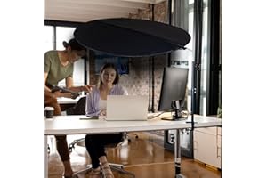 VSUNTENT Office Cubicle Desk Shade Anti-Glare Cover Light Sensitive Professionals Cubicle Light Blocker for Workspaces Desk Canopy 36" Circular Shading Light Shade with Clamp