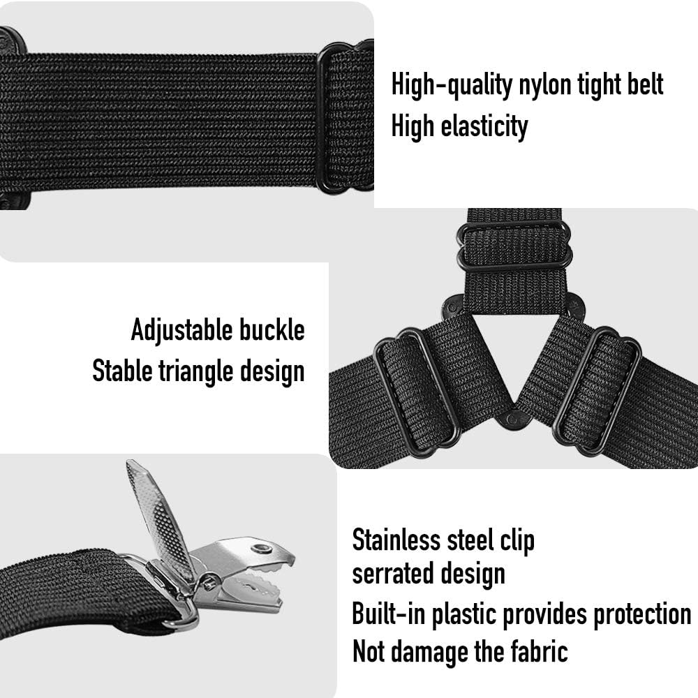 Bed Sheet Fasteners Holder Straps, Triangle Non-Slip Elastic Mattress Corner Clips with Heavy Duty Grippers Clips (Set of 4): Home & Kitchen
