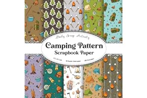 Camping Pattern Scrapbook Paper: Camping Tent Pattern Scrapbooking Paper, Double Sided Craft Paper for Gift Wrapping, Decoupa