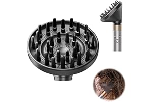 AIRUISH Diffuser Attachment for Dyson Airwrap, Hair Dryer Diffuser Nozzle Attachment for Airwrap for Dyson HS05 HS01, 973365-01, Grey