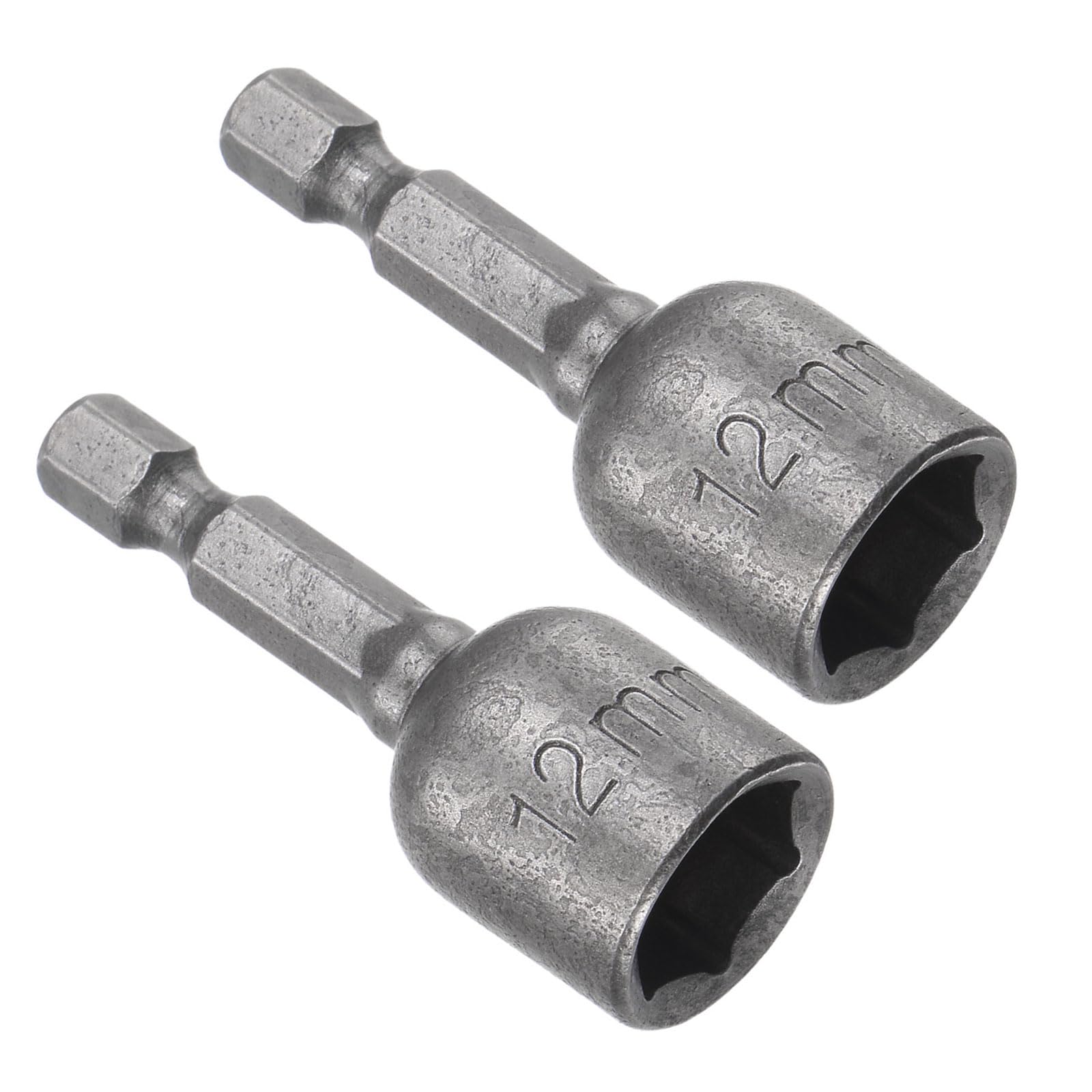 CoCud Quick-Change Nut Setter Driver Bit, 12mm Metric 48mm Length 1/4" Shank, CR-V Magnetic Straight Shank Setter Drill Bits - (Applications: for Auto Repair) - 2pieces