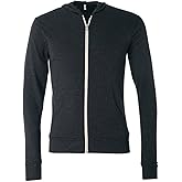 Bella + Canvas Unisex Triblend Full-Zip Lightweight Hoodie S CHAR-BLACK TRIB