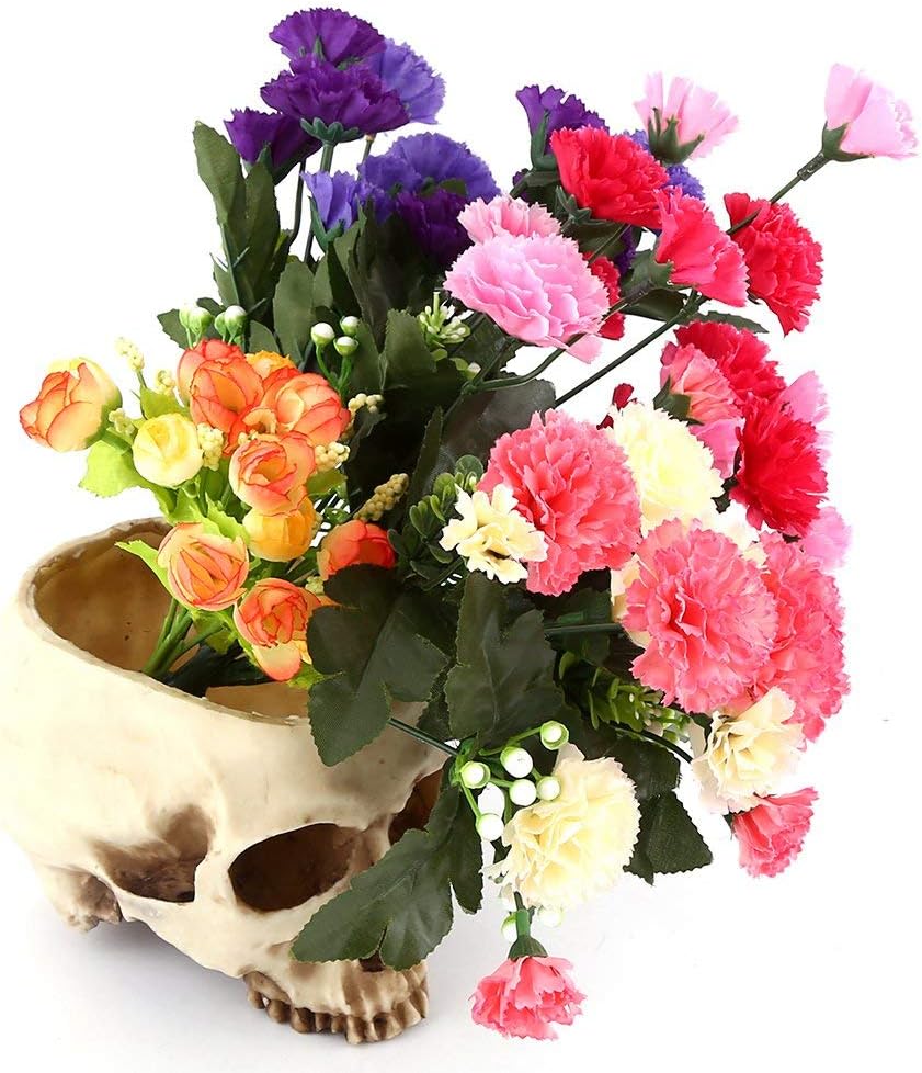 TOPINCN Modern Resin Skull Shaped Head Design Flower Pot Planter Container Decoration Large Flower Pot for Home Office Desk - Image 4