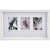 Amazon Basics Photo Frame for use with Instax - 3-Opening - 3.25"x2", White