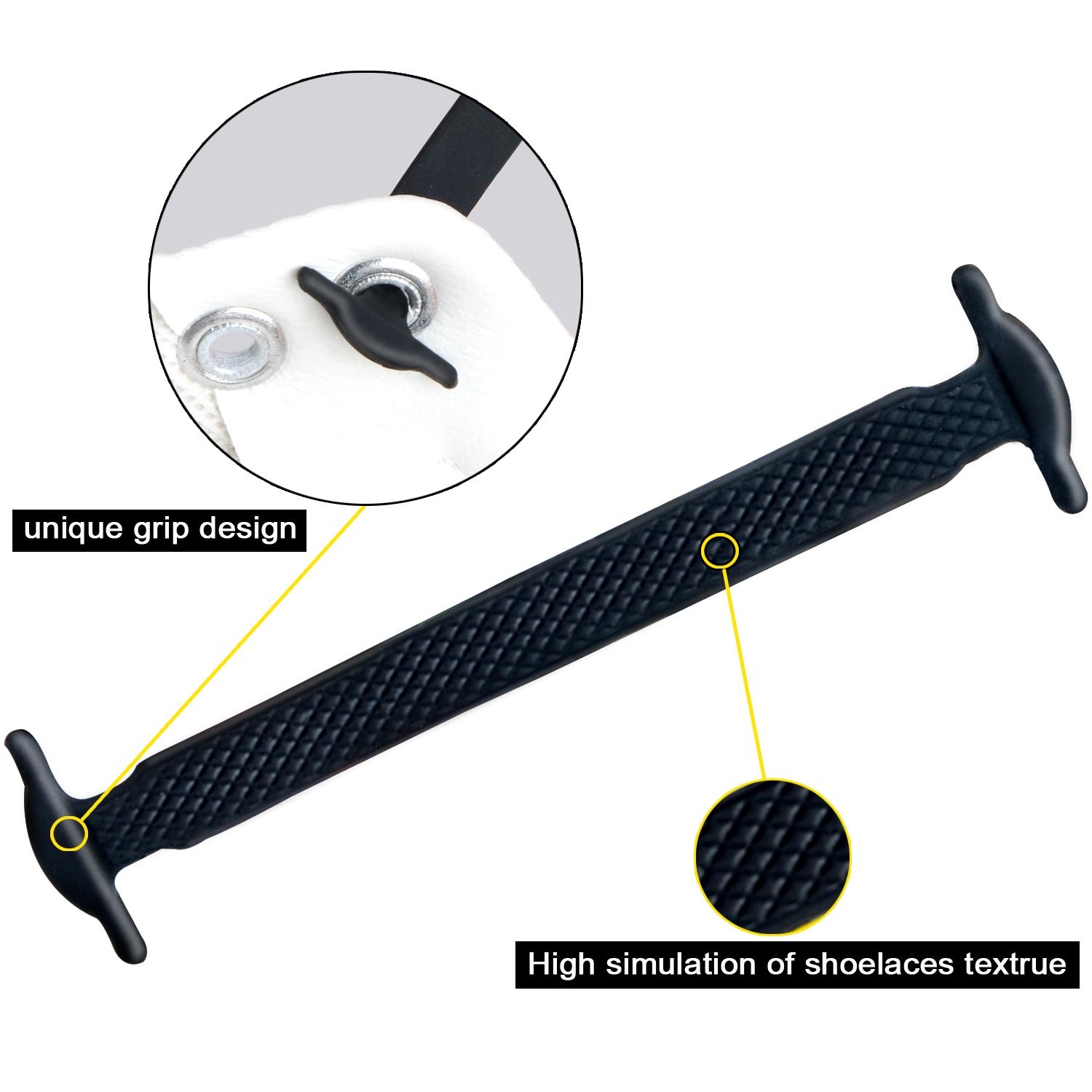 Lacci Scarpe Elastici, Elastico Silicone Scarpe | No Tie Lacci für Trainer, Sportschuhe Sneakers Schuhe Running Schuhe Board Schuhe Stiefel Schuhe und Casual Schuhe von NWSS (nero)