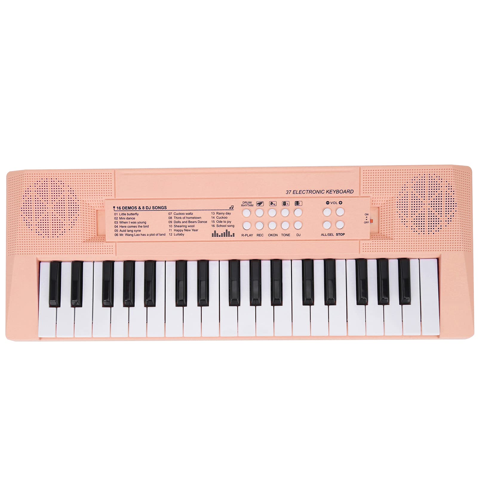 Kids Piano Keyboard with 37 Keys Electronic Keyboard with Microphone, 4 Rhythms, 4 Percussion, Multifunctional Children Piano Keyboard for Begginers Education Instrument Gifts(Pink)