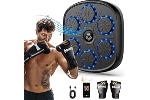 HEETIPUK 2024 Music Boxing Machine with 6.5ft Charging Cable and 2 Gloves, Bluetooth Boxing Machine Wall Mounted Music, Adjustable Hitting Sound Volume, Durable PU Material, Fitness/Lose Weight in home
