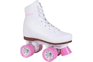 Chicago Rink Roller Skates for Girls & Boys – Durable Top Performance Indoor/Outdoor Use Skate Shoes with Padded Ankle Collar, Lace-Up & Velcro Strap – 54mm Urethane Wheels, Semi-Precision Bearings