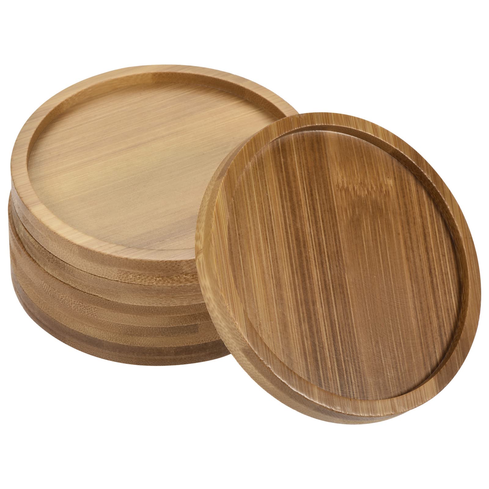 PATIKIL Plant Pot Saucer, 6 Pack 4 Inch OD Bamboo Round Flower Drip Tray for Indoors