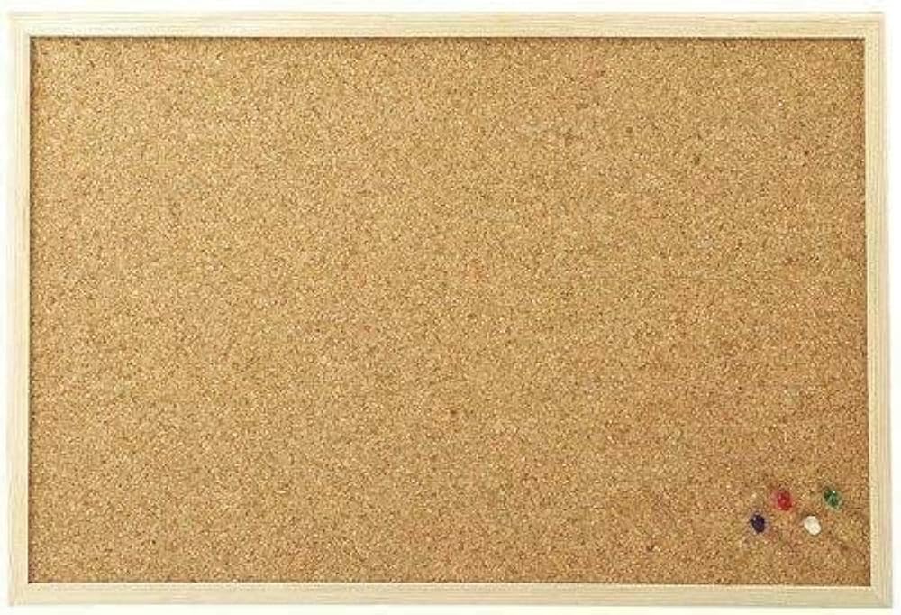 REQUISITE NEEDS Cork Board 60x90 cm Natural Wood Frame 4x Pin Boards