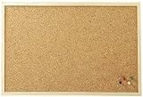 REQUISITE NEEDS Cork Board 60x90 cm Natural Wood Frame 4x Pin Boards