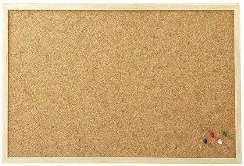 REQUISITE NEEDS Cork Board 60x90 cm Natural Wood Frame 4x Pin Boards
