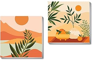 CUPMOD 2 Pack Framed Paint by Number for Kids Ages 8-12,Easy Acrylic Boho Paint by Number,DIY Watercolor Paint by Numbers Kits on Canvas,Paint by Number for Adults Beginners for Home Wall Decor (8x8inch)