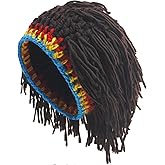 Funny Knitted Dreadlock Beanie Hat Dirty Braid Wig Caps for Costume Party