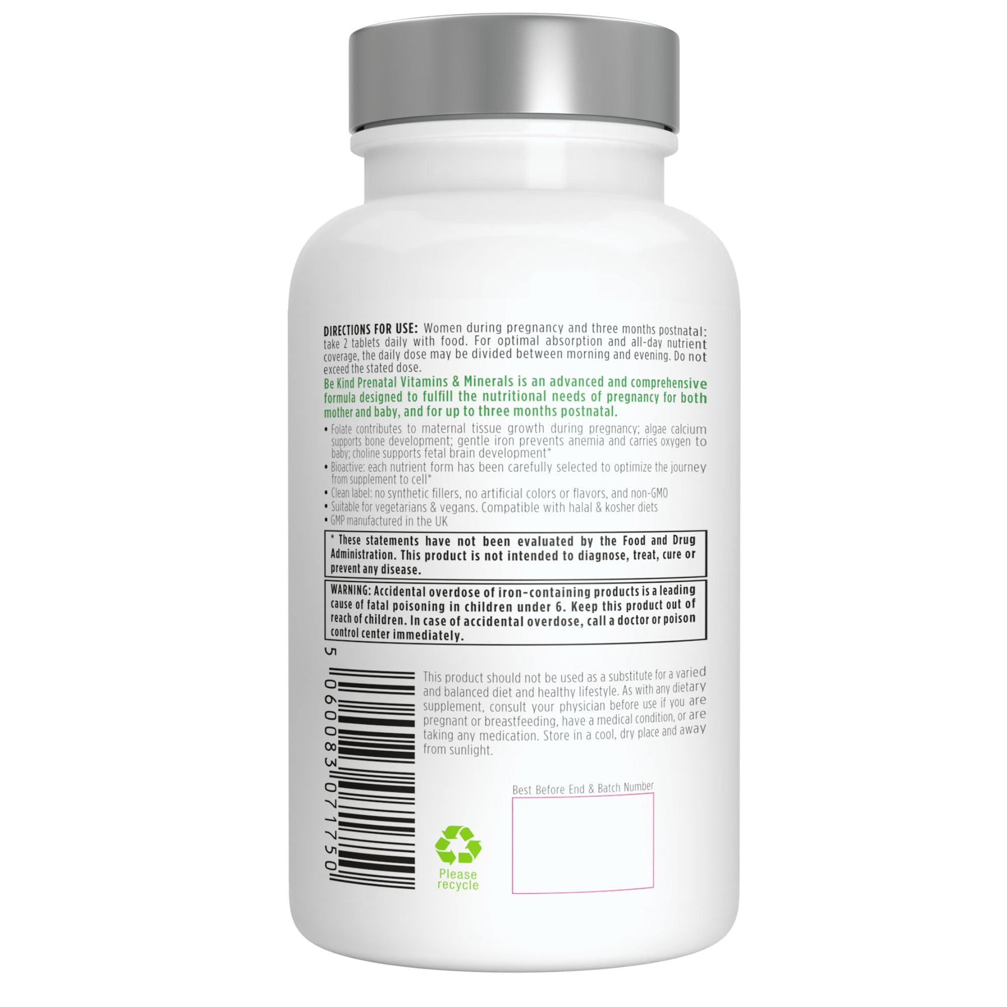 Igennus Methylated Prenatal Multivitamin for Women, Folate for MTHFR, High Absorption, Pure & Clean, Gentle Iron, Choline, Calcium & Magnesium, Vegan Pregnancy Vitamins, Halal, Non-GMO, 60 Tablets