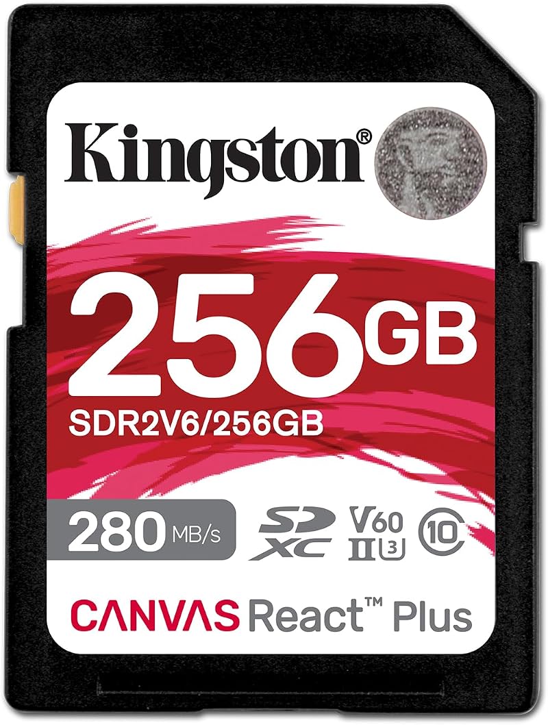 Kingston Canvas React Plus V60 256GB SDXC UHS-II 280R/150W U3 Card