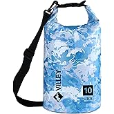 VILLEY Dry Bag Waterproof 10L Roll Top Sack Keeps Gear Dry Lightweight Sack for Kayaking Boating Camping Swimming and Beach Adventures Blue Camo