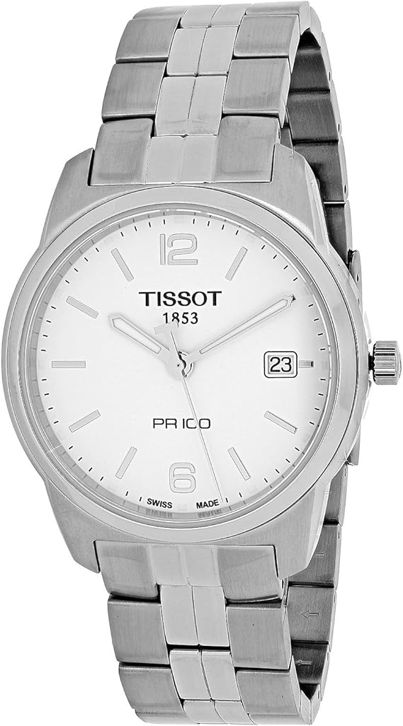 Tissot Men's Quartz Watch with StainlessSteel Strap, White, 20 (Model