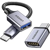 UGREEN USB C to USB Adapter 2 Pack, USB 3.2 Gen 2 10Gbps USB C Adapter to USB 3.2 Female Adapter OTG Compatible with iPhone 1