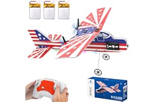 Toileum RC Plane, 2.4GHZ Remote Control Airplane with 3 Batteries & 6-axis Gyro Stabilizer, 2 Channel RTF RC Toy, Easy to Fly for Beginners Kids Boys Girls Adults (Red)